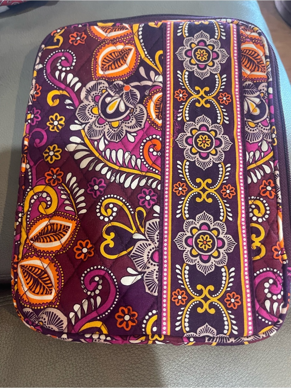 Vera Bradley Quilted Floral Tablet Sleeve in Purple and Orange